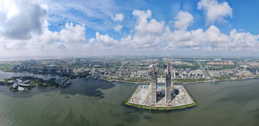 天空之眼瞰上海自贸区